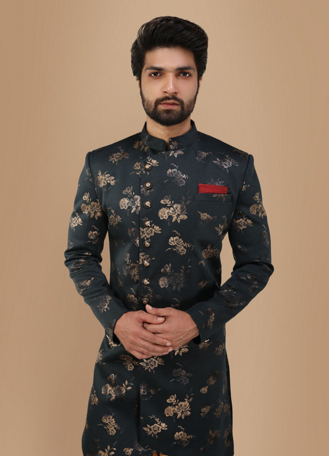 Printed indo western on sale mens